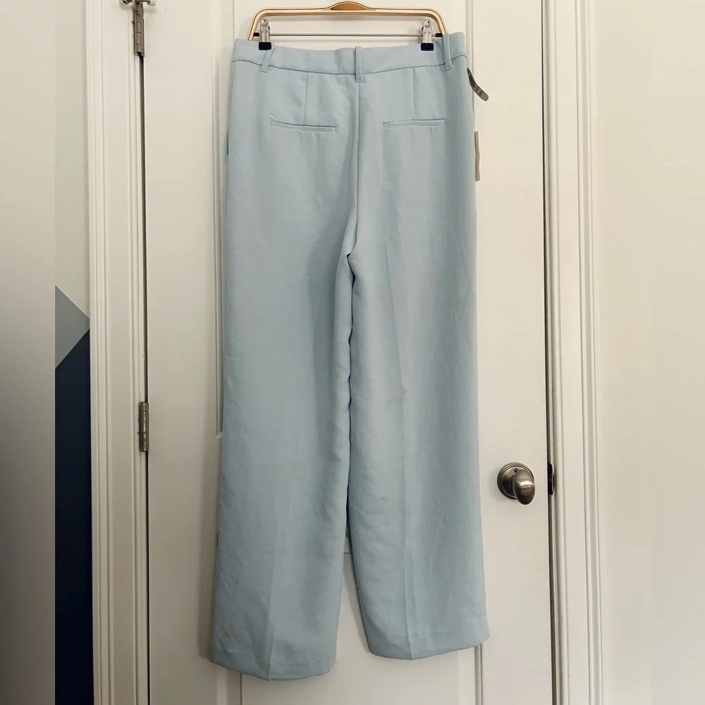 Aritzia Wilfred Effortless Wide Leg Pants Pleated Trousers in Heatwave Blue - Picture 4 of 4